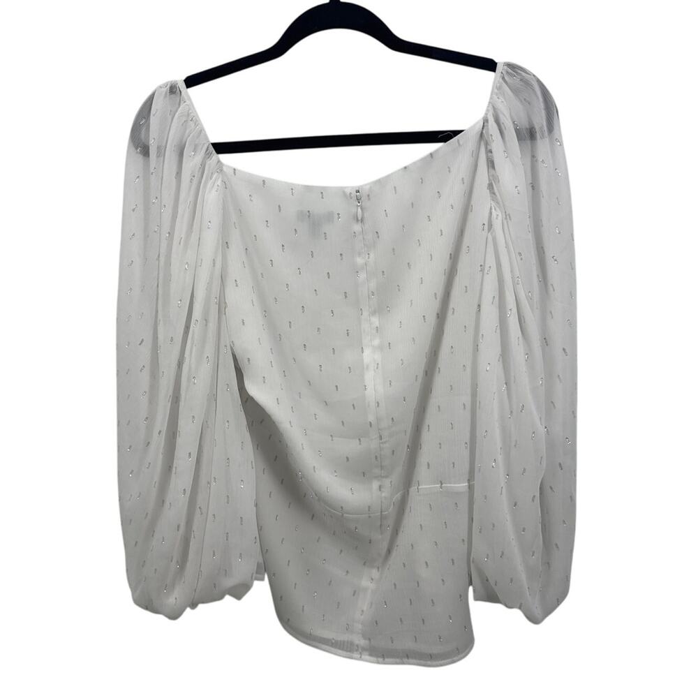 Just in 💫| Express Sheer Ruffle Gold Accent Top sz XL - Picture 4 of 6